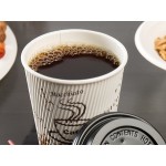 Choice 12 oz. Sleeveless Bean Print Paper Hot Cup and Lid - 100/Case Choice 12 oz. Sleeveless Bean Print Paper Hot Cup and Lid - 100/Case