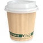 Choice 12 oz. Sleeveless Bean Print Paper Hot Cup and Lid - 100/Case Choice 12 oz. Sleeveless Bean Print Paper Hot Cup and Lid - 100/Case