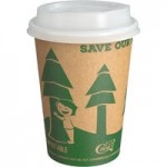 Choice 12 oz. Sleeveless Bean Print Paper Hot Cup and Lid - 100/Case Choice 12 oz. Sleeveless Bean Print Paper Hot Cup and Lid - 100/Case