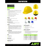 Lift Safety Briggs Yellow 4-Point Ratchet Suspension Short Brim Hard Hat HBSE-7L