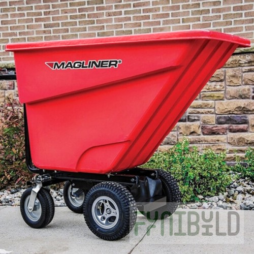 Magliner MHCSBB 0.5 Cubic Yard Motorized Hopper Cart with 13