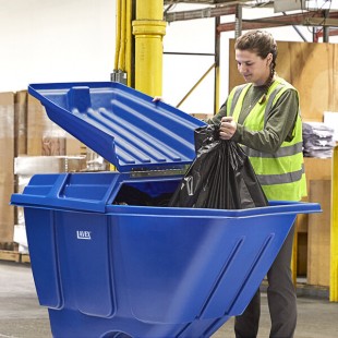 Lavex 0.5 Cubic Yard Blue Tilt Truck Lid