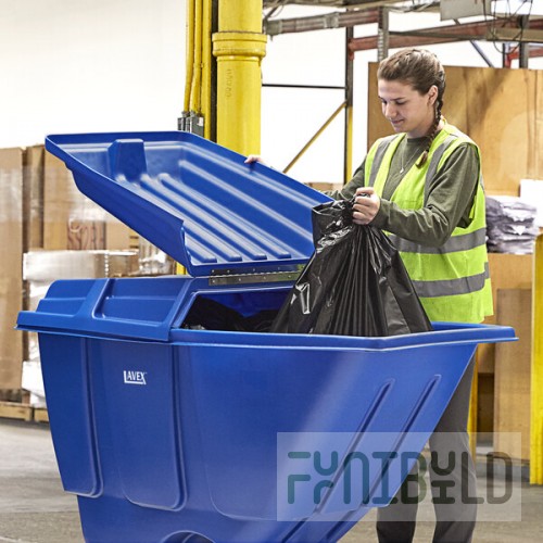 Lavex 0.5 Cubic Yard Blue Tilt Truck Lid