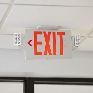 Lavex Slim Red LED Exit Sign / Emergency Light Combination with Battery Backup - 2W Unit Lavex Slim Red LED Exit Sign / Emergency Light Combination with Battery Backup - 2W Unit