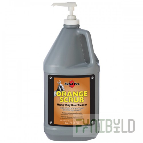 Kutol Pro 4902 Orange Scrub Heavy-Duty Hand Soap 1 Gallon with Pump - 4/Case