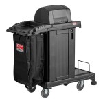 Suncast CCH225A Black High Security Janitor / Housekeeping Cart with Bag, Lockable Hood, and Non-Marring Wall Bumpers Suncast CCH225A Black High Security Janitor / Housekeeping Cart with Bag, Lockable Hood, and Non-Marring Wall Bumpers