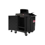 Suncast CCH225A Black High Security Janitor / Housekeeping Cart with Bag, Lockable Hood, and Non-Marring Wall Bumpers Suncast CCH225A Black High Security Janitor / Housekeeping Cart with Bag, Lockable Hood, and Non-Marring Wall Bumpers