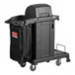 Suncast CCH225A Black High Security Janitor / Housekeeping Cart with Bag, Lockable Hood, and Non-Marring Wall Bumpers Suncast CCH225A Black High Security Janitor / Housekeeping Cart with Bag, Lockable Hood, and Non-Marring Wall Bumpers