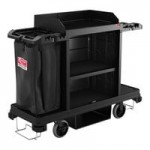 Suncast CCH225A Black High Security Janitor / Housekeeping Cart with Bag, Lockable Hood, and Non-Marring Wall Bumpers Suncast CCH225A Black High Security Janitor / Housekeeping Cart with Bag, Lockable Hood, and Non-Marring Wall Bumpers