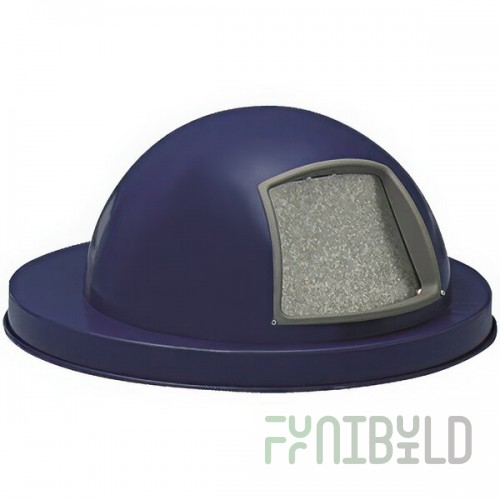 Witt Industries 5555DB Blue Steel Push Door Dome Top Lid for 48 and 55 Gallon Trash Cans