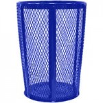 Witt Industries M3601-FTL2H-BL Blue Metal Flat Top Bottle and Can Recycle Lid with Two Holes for EXP Series 48 Gallon Outdoor Trash Can