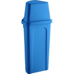 Lavex 21 Gallon Blue Corner Round Waste / Recycling Bin with Blue Push Door Lid Lavex 21 Gallon Blue Corner Round Waste / Recycling Bin with Blue Push Door Lid
