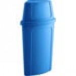 Lavex 21 Gallon Blue Corner Round Waste / Recycling Bin with Blue Push Door Lid Lavex 21 Gallon Blue Corner Round Waste / Recycling Bin with Blue Push Door Lid