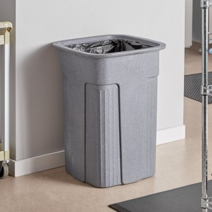 Toter SSC35-00GST Slimline Graystone 35 Gallon Square Trash Can
