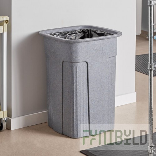 Toter SSC35-00GST Slimline Graystone 35 Gallon Square Trash Can