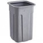 Toter SSC35-00GST Slimline Graystone 35 Gallon Square Trash Can