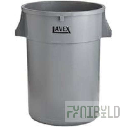 Continental 4444GY Huskee 44 Gallon Gray Round Trash Can
