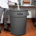 Continental 4444GY Huskee 44 Gallon Gray Round Trash Can Continental 4444GY Huskee 44 Gallon Gray Round Trash Can