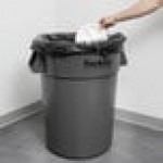 Continental 4444GY Huskee 44 Gallon Gray Round Trash Can Continental 4444GY Huskee 44 Gallon Gray Round Trash Can