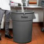 Continental 4444GY Huskee 44 Gallon Gray Round Trash Can Continental 4444GY Huskee 44 Gallon Gray Round Trash Can