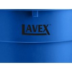 Lavex 32 Gallon Blue Round Commercial Trash Can with Lid and Dolly