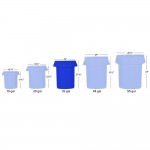 Lavex 32 Gallon Blue Round Commercial Trash Can with Lid and Dolly