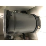 Lavex 32 Gallon Blue Round Commercial Trash Can with Lid and Dolly