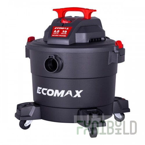 Ecomax EM18191P 10 Gallon 4 Peak hp Wet / Dry Vacuum with Tool Kit - 120V, 1 Phase