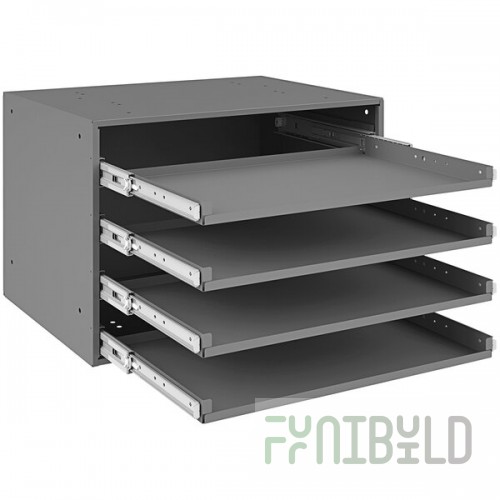 Durham Mfg 4-Compartment Large Steel Heavy Duty Bearing Slide Rack 303B-15.75-95