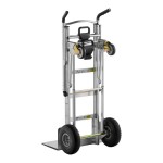 Cosco 1,000 lb. 3-in-1 Assist Series Aluminum Hand Truck/Cart with Heavy-Duty Flat Free Wheels 12312ABL1E