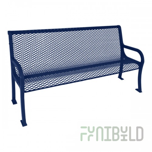 Ultra Site Lexington 6' Ultra Blue Diamond Bench with Backrest 75