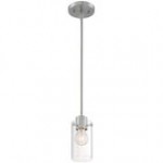 SATCO/NUVO Sommerset 1-Light Mini Pendant Light with Clear Glass and Matte Black Finish - 120V, 60W