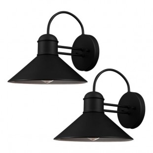 Globe Modern Outdoor Black Satin Sconce - 120V, 60W - 2/Pack Globe Modern Outdoor Black Satin Sconce - 120V, 60W - 2/Pack