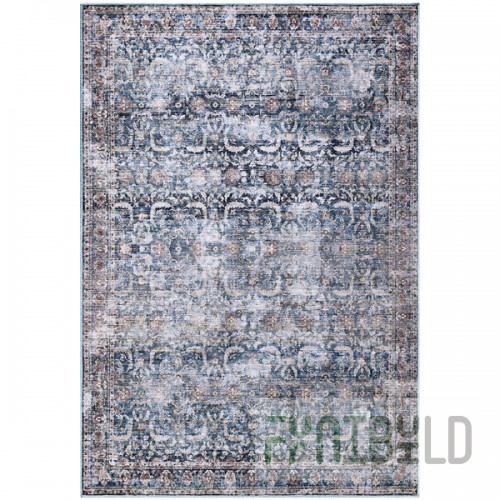 Abani Lola Collection 4' x 6' Blue / Brown Vintage Ancient Area Rug