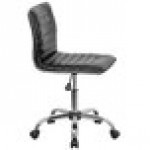 Flash Furniture DS-512B-BK-GG Mid-Back Designer Ribbed Black Leather Office Chair / Task Chair