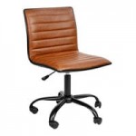 Flash Furniture DS-512B-BK-GG Mid-Back Designer Ribbed Black Leather Office Chair / Task Chair