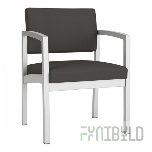Lesro Lenox Steel Patriot Plus Charcoal Vinyl Guest Arm Chair