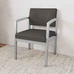 Lesro Lenox Steel Patriot Plus Charcoal Vinyl Guest Arm Chair Lesro Lenox Steel Patriot Plus Charcoal Vinyl Guest Arm Chair