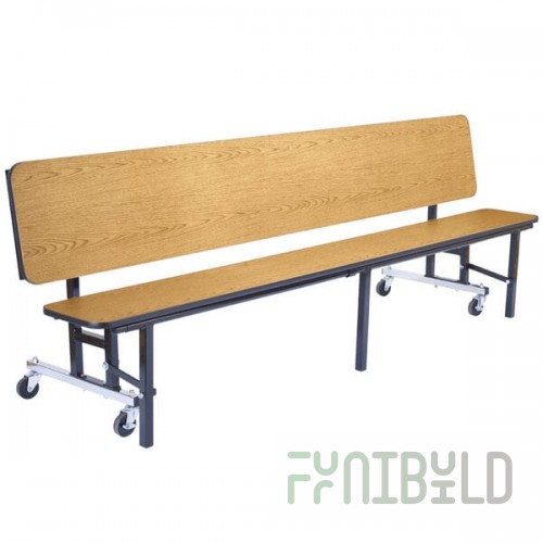 National Public Seating CBG96-PWTMPC 8' Mobile Convertible Bench Unit with T-Molding Edge