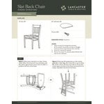 Lancaster Table & Seating Spartan Metal Slat Back Chair with Dark Walnut Wood Grain Finish and Red Vinyl Seat - Detached Seat