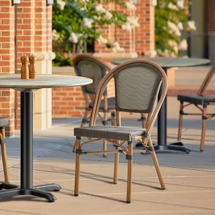 Lancaster Table & Seating Bistro Brown Teslin Outdoor Side Chair Lancaster Table & Seating Bistro Brown Teslin Outdoor Side Chair