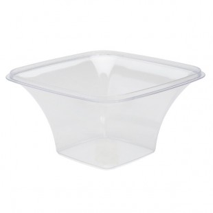Fineline B07036.CL Platter Pleasers Clear 36 oz. Square Pedestal Bowl - 24/Case Fineline B07036.CL Platter Pleasers Clear 36 oz. Square Pedestal Bowl - 24/Case