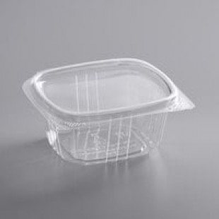 Genpak 6 oz. Clear Hinged Deli Container - 400/Case Genpak 6 oz. Clear Hinged Deli Container - 400/Case