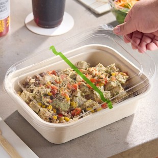 World Centric GreenLight Compliant PLA Plastic Compostable Lid for 36-60 oz. Fiber Containers - 400/Case
