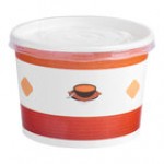 Choice 12 oz. Medley Double Poly-Coated Paper Soup / Hot Food Cup with Vented Plastic Lid - 250/Case