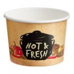 Choice 12 oz. Medley Double Poly-Coated Paper Soup / Hot Food Cup with Vented Plastic Lid - 250/Case