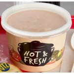 Choice 12 oz. Medley Double Poly-Coated Paper Soup / Hot Food Cup with Vented Plastic Lid - 250/Case