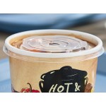 Choice 12 oz. Medley Double Poly-Coated Paper Soup / Hot Food Cup with Vented Plastic Lid - 250/Case