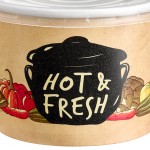 Choice 12 oz. Medley Double Poly-Coated Paper Soup / Hot Food Cup with Vented Plastic Lid - 250/Case