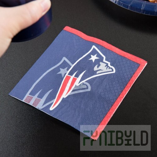 Creative Converting 650519 New England Patriots 2-Ply Beverage Napkin - 192/Case